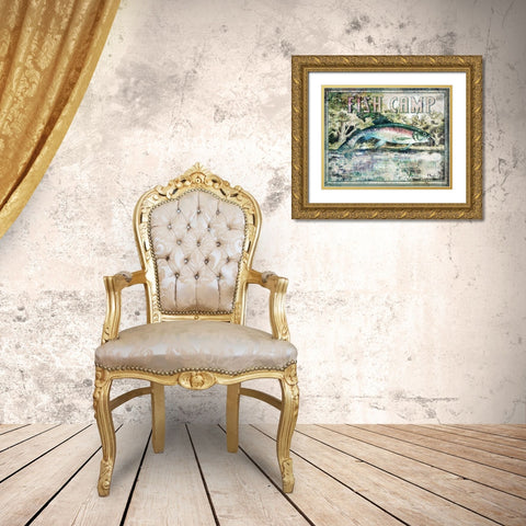 Fish Camp Gold Ornate Wood Framed Art Print with Double Matting by Brent, Paul