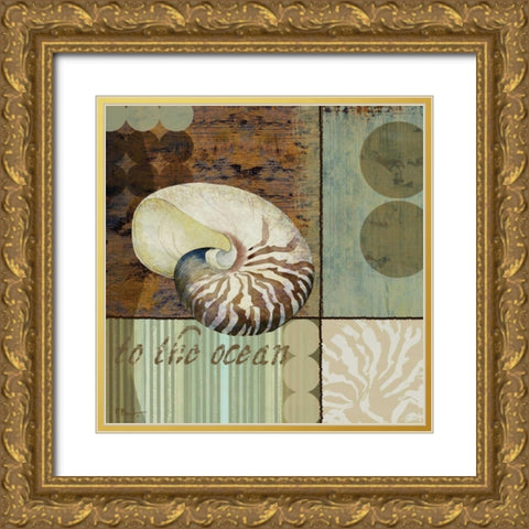 Contemporary Shell II Gold Ornate Wood Framed Art Print with Double Matting by Brent, Paul