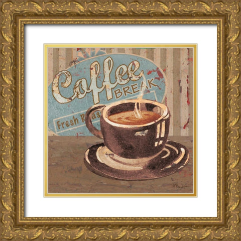 Coffee Brew Sign I Gold Ornate Wood Framed Art Print with Double Matting by Brent, Paul