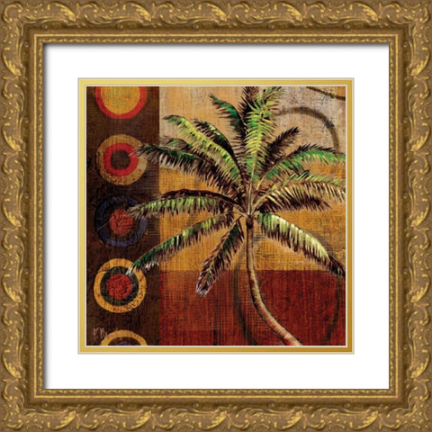 Contemporary Palm I Gold Ornate Wood Framed Art Print with Double Matting by Brent, Paul