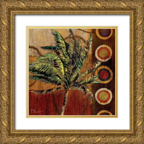 Contemporary Palm II Gold Ornate Wood Framed Art Print with Double Matting by Brent, Paul