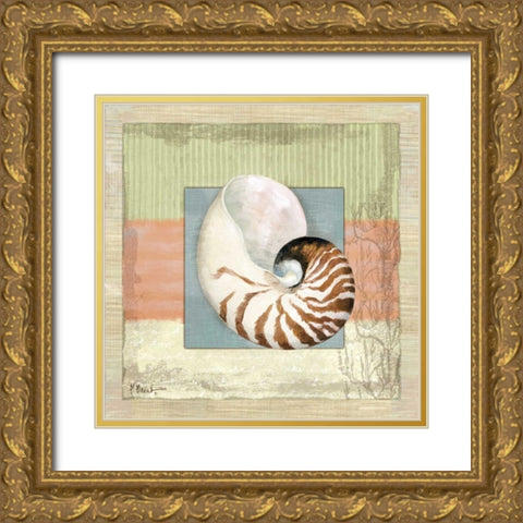 Montego Nautilus Gold Ornate Wood Framed Art Print with Double Matting by Brent, Paul