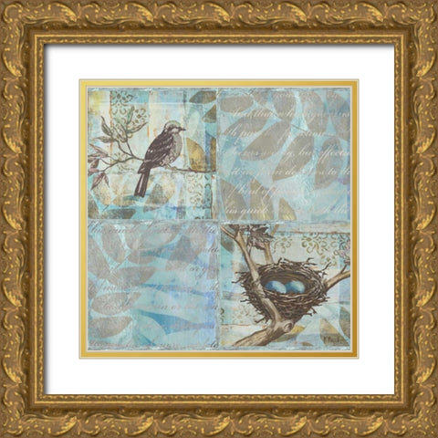 Florentine Songbird I Gold Ornate Wood Framed Art Print with Double Matting by Brent, Paul