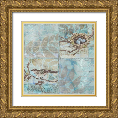 Florentine Songbird II Gold Ornate Wood Framed Art Print with Double Matting by Brent, Paul