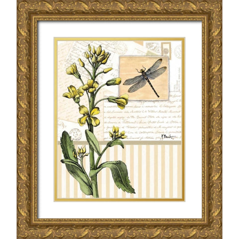 Botanical Collage II Gold Ornate Wood Framed Art Print with Double Matting by Brent, Paul