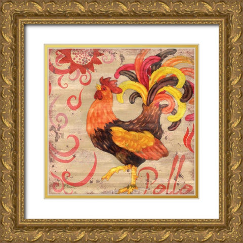 Royale Rooster II Gold Ornate Wood Framed Art Print with Double Matting by Brent, Paul