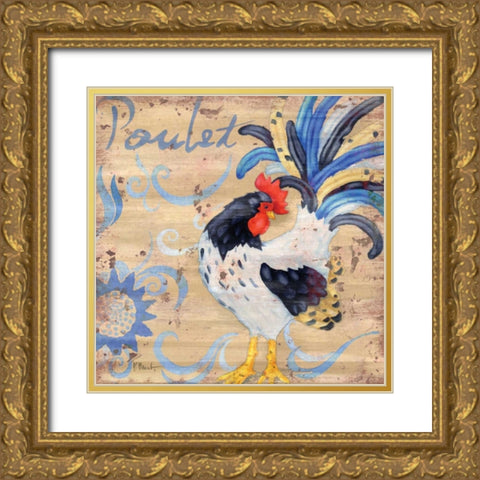 Royale Rooster IV Gold Ornate Wood Framed Art Print with Double Matting by Brent, Paul