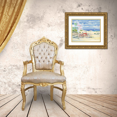 Beach Cruiser Cottage I Gold Ornate Wood Framed Art Print with Double Matting by Brent, Paul