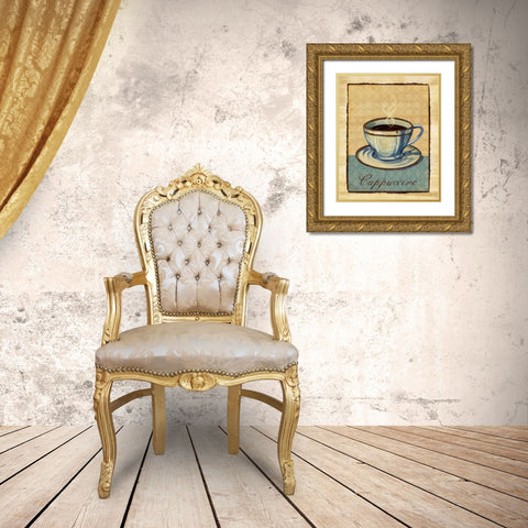 Coffee Club IV Gold Ornate Wood Framed Art Print with Double Matting by Brent, Paul