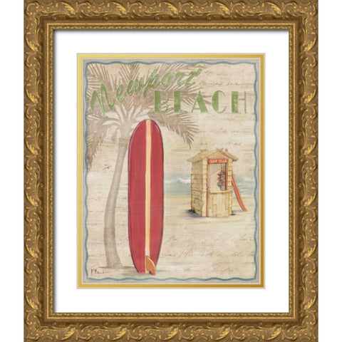 Surf City I Gold Ornate Wood Framed Art Print with Double Matting by Brent, Paul