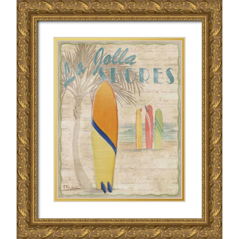 Surf City III Gold Ornate Wood Framed Art Print with Double Matting by Brent, Paul