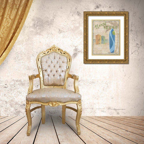 Surf City IV Gold Ornate Wood Framed Art Print with Double Matting by Brent, Paul