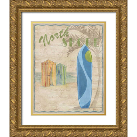 Surf City IV Gold Ornate Wood Framed Art Print with Double Matting by Brent, Paul