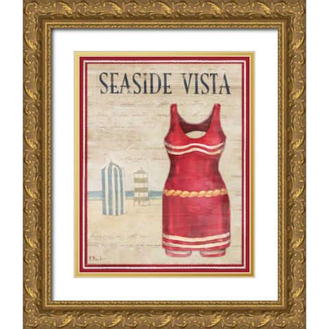Seaside Vista Gold Ornate Wood Framed Art Print with Double Matting by Brent, Paul