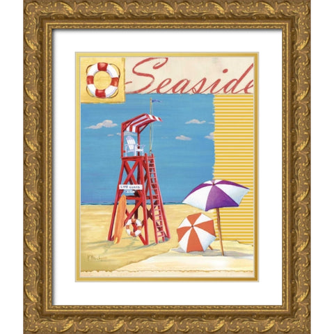 Lifeguard Collage I Gold Ornate Wood Framed Art Print with Double Matting by Brent, Paul