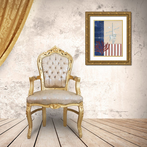 American Coastal I Gold Ornate Wood Framed Art Print with Double Matting by Brent, Paul