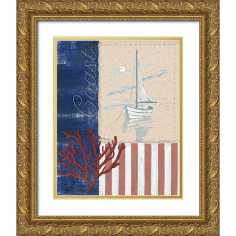 American Coastal I Gold Ornate Wood Framed Art Print with Double Matting by Brent, Paul