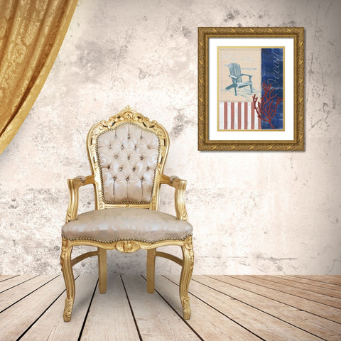 American Coastal IV Gold Ornate Wood Framed Art Print with Double Matting by Brent, Paul