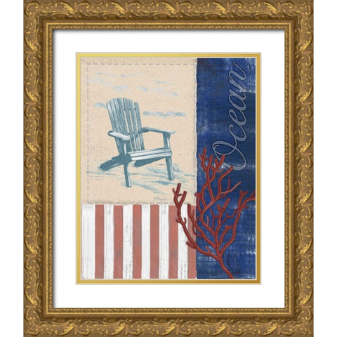 American Coastal IV Gold Ornate Wood Framed Art Print with Double Matting by Brent, Paul
