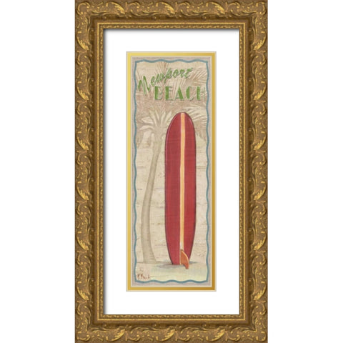 Surf Panel I Gold Ornate Wood Framed Art Print with Double Matting by Brent, Paul