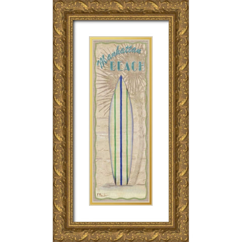 Surf Panel II Gold Ornate Wood Framed Art Print with Double Matting by Brent, Paul