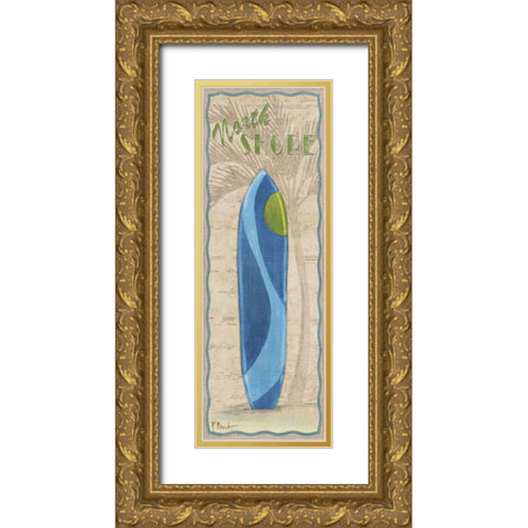 Surf Panel IV Gold Ornate Wood Framed Art Print with Double Matting by Brent, Paul
