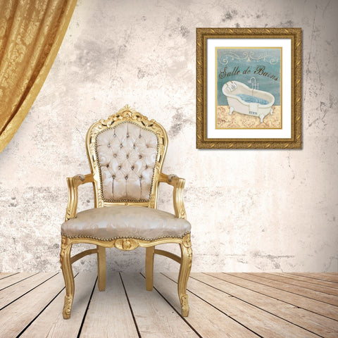 Parisian Bath I Gold Ornate Wood Framed Art Print with Double Matting by Brent, Paul