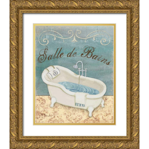 Parisian Bath I Gold Ornate Wood Framed Art Print with Double Matting by Brent, Paul