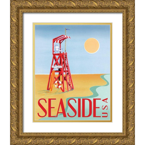 Beach Watch I Gold Ornate Wood Framed Art Print with Double Matting by Brent, Paul
