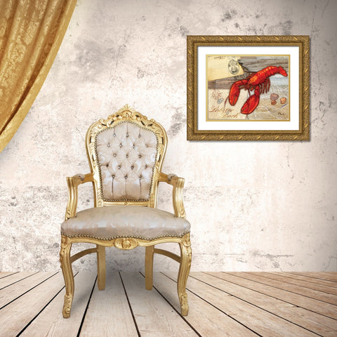 Fresh Catch Lobster Gold Ornate Wood Framed Art Print with Double Matting by Brent, Paul