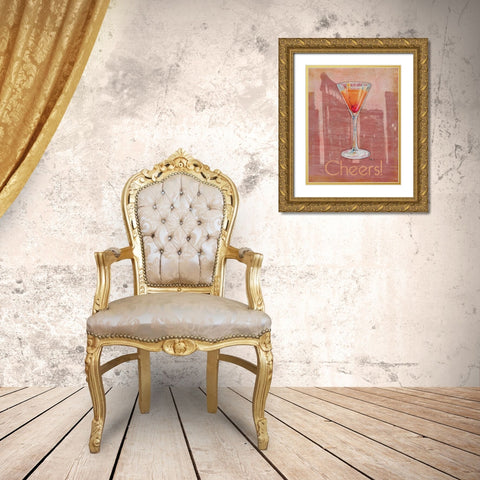 Big City Cocktail II Gold Ornate Wood Framed Art Print with Double Matting by Brent, Paul