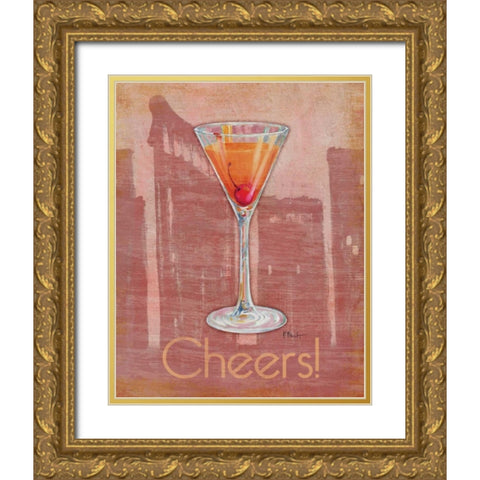 Big City Cocktail II Gold Ornate Wood Framed Art Print with Double Matting by Brent, Paul
