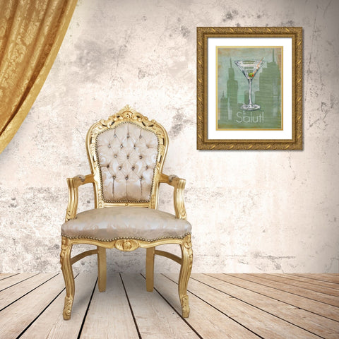 Big City Cocktail III Gold Ornate Wood Framed Art Print with Double Matting by Brent, Paul