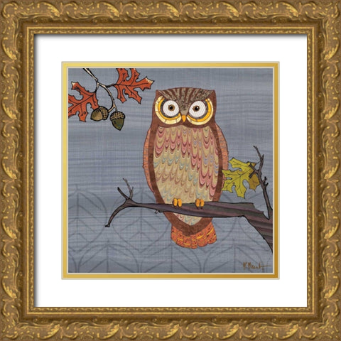 Awesome Owls II Gold Ornate Wood Framed Art Print with Double Matting by Brent, Paul