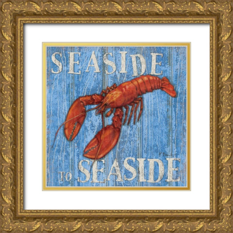 Coastal USA Lobster Gold Ornate Wood Framed Art Print with Double Matting by Brent, Paul