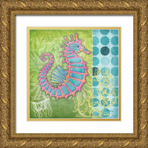 Fantasy Reef IV Gold Ornate Wood Framed Art Print with Double Matting by Brent, Paul