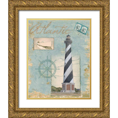 Seacoast Lighthouse I Gold Ornate Wood Framed Art Print with Double Matting by Brent, Paul
