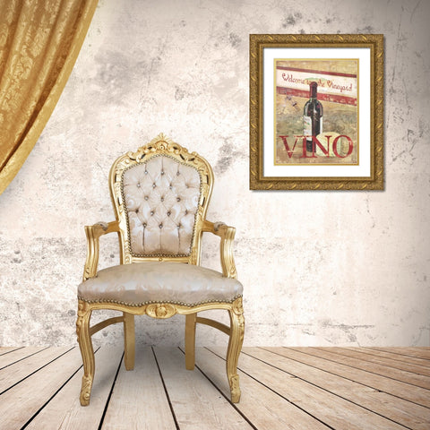 Chateau Cabernet Gold Ornate Wood Framed Art Print with Double Matting by Brent, Paul