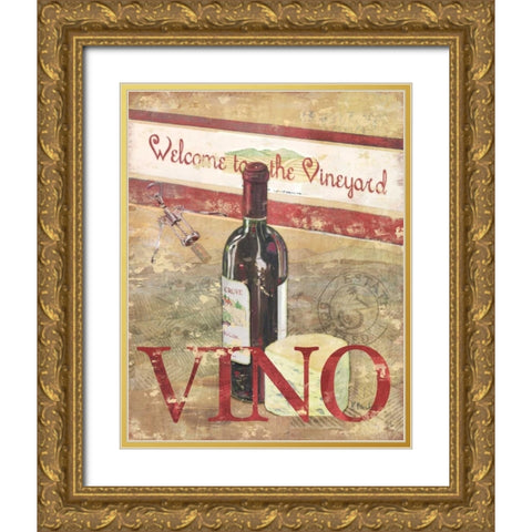 Chateau Cabernet Gold Ornate Wood Framed Art Print with Double Matting by Brent, Paul