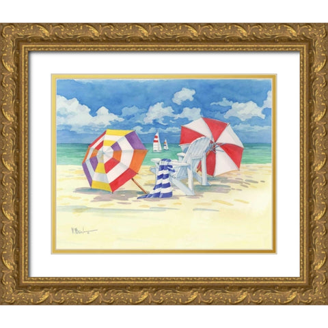 Sunnyside Beach Gold Ornate Wood Framed Art Print with Double Matting by Brent, Paul