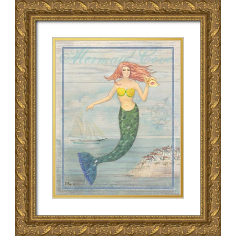 Mermaid Cove Gold Ornate Wood Framed Art Print with Double Matting by Brent, Paul