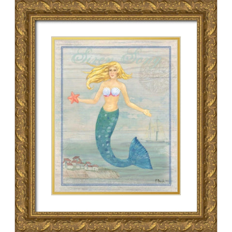Siren Song Gold Ornate Wood Framed Art Print with Double Matting by Brent, Paul