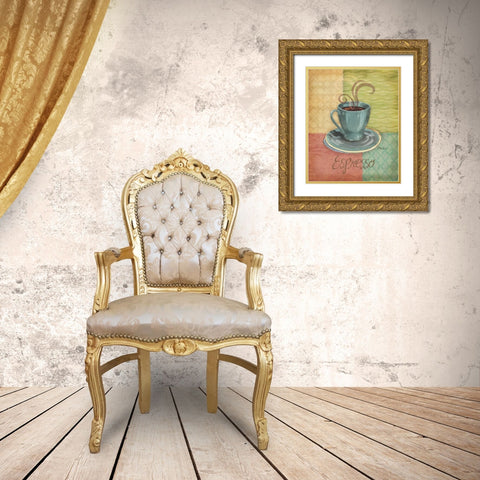 Quattro Coffee III Gold Ornate Wood Framed Art Print with Double Matting by Brent, Paul