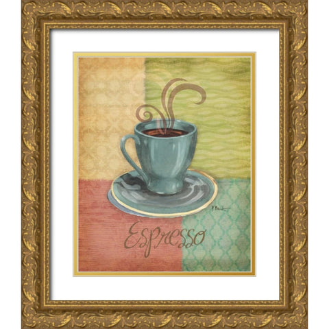 Quattro Coffee III Gold Ornate Wood Framed Art Print with Double Matting by Brent, Paul