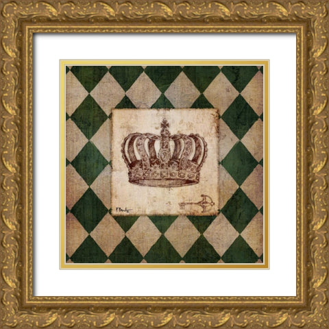 Vintage Harlequin III Gold Ornate Wood Framed Art Print with Double Matting by Brent, Paul