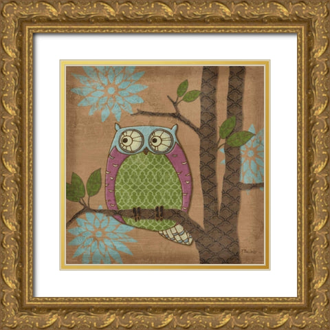 Fantasy Owls IV Gold Ornate Wood Framed Art Print with Double Matting by Brent, Paul