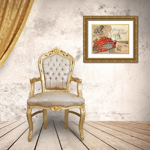 Fresh Catch Gold Ornate Wood Framed Art Print with Double Matting by Brent, Paul