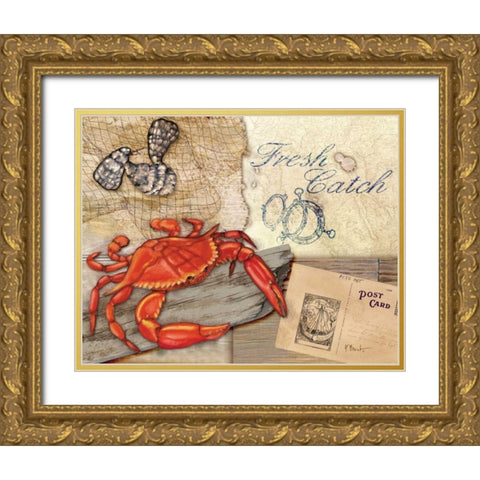 Fresh Catch Gold Ornate Wood Framed Art Print with Double Matting by Brent, Paul