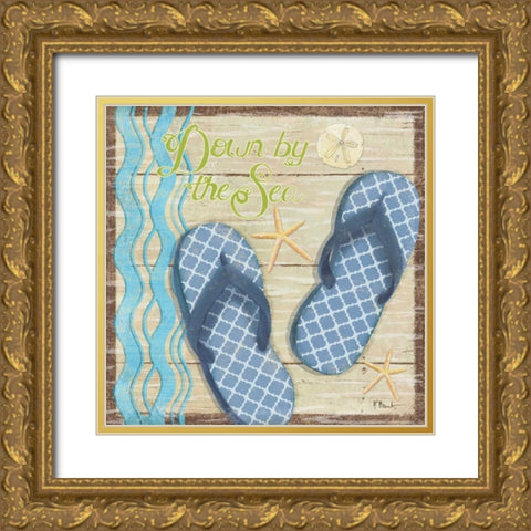 Hit the Beach III Gold Ornate Wood Framed Art Print with Double Matting by Brent, Paul