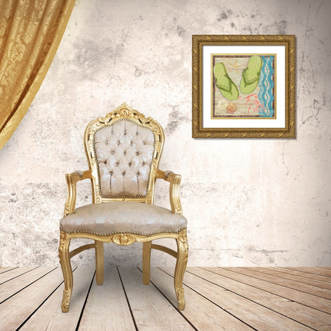 Hit the Beach IV Gold Ornate Wood Framed Art Print with Double Matting by Brent, Paul